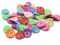 50 15mm Bright Color Mixed Wavy Disc Flat Round Coin Plastic Beads